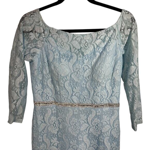 Celavie Lace Formal Gown M Long Maxi Off Shoulder Romantic Embellished Dress USA - Picture 5 of 10